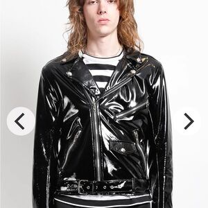 Tripp NYC Shiny Black Biker Jacket
